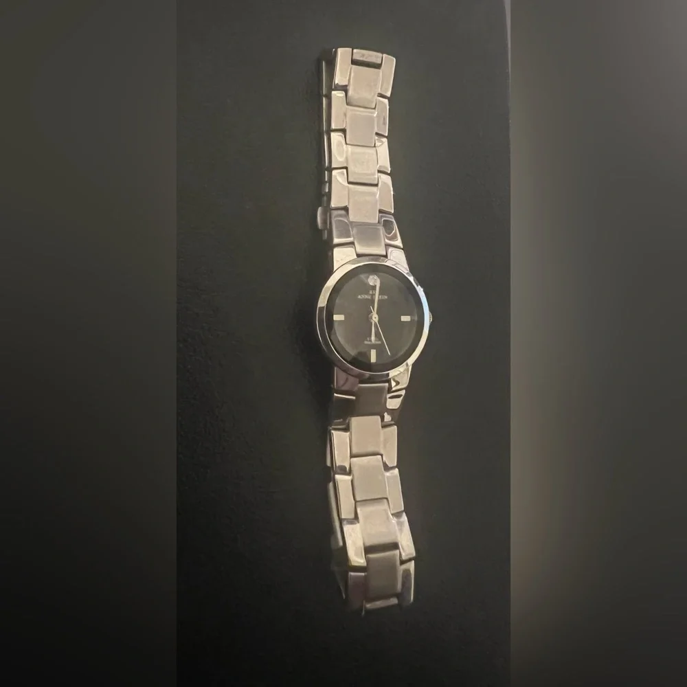 Vintage Anne Klein Genuine Diamond Stainless Steel Water Resistant Watch EUC